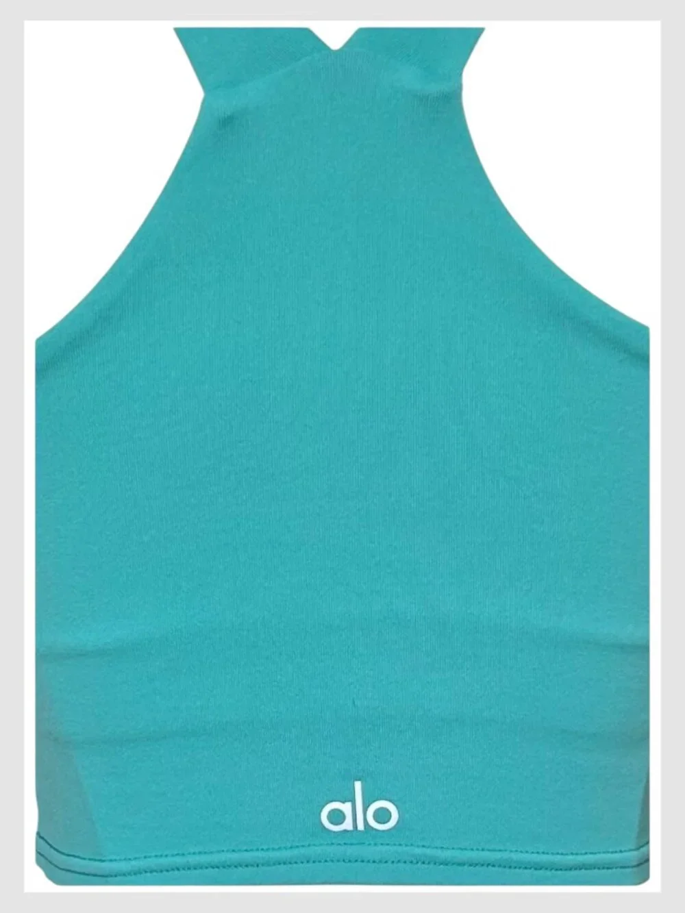 Alo Yoga Airbrush Real Bra Tank Teal Cropped Racerback S